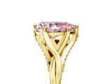 Yellow gold Fancy Pink Pear  Solitaire Twist Band Six-Prong Setting 5