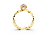 Yellow gold Fancy Pink Pear  Solitaire Twist Band with Pavé Accents and Four-Prong Setting_24