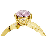 Yellow gold Fancy Pink Pear  Solitaire Twist Band with Pavé Accents and Four-Prong Setting_25