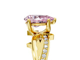 Yellow gold Fancy Pink Pear  Solitaire Twist Band with Pavé Accents and Four-Prong Setting_26