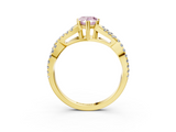 Yellow gold Fancy Pink Pear  Solitaire Twist Band with Pavé Setting and Four-Prong Setting_20