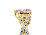Yellow gold Fancy Pink Pear  Solitaire Twist Band with Pavé Setting and Four-Prong Setting_22