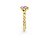 Yellow gold Fancy Pink Pear  Solitaire Twisted Band Prong Set Engagement Ring_63