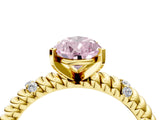 Yellow gold Fancy Pink Pear  Solitaire Twisted Band Prong Set Engagement Ring_65