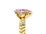 Yellow gold Fancy Pink Pear  Solitaire Twisted Band Prong Set Engagement Ring_75