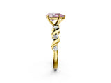 Yellow gold Fancy Pink Pear  Solitaire Twisted Band with Prong Setting 2