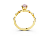 Yellow gold Fancy Pink Pear  Solitaire Twisted Band with Prong Setting 3
