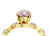 Yellow gold Fancy Pink Pear  Solitaire Twisted Band with Prong Setting 4