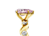 Yellow gold Fancy Pink Pear  Solitaire Twisted Band with Prong Setting 5