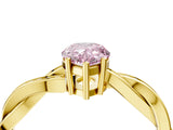 Yellow gold Fancy Pink Pear  Solitaire Twisted Pave Diamond Ring with Four-Prong Setting_16