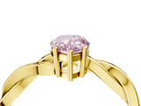 Yellow gold Fancy Pink Pear  Solitaire Twisted Pave Diamond Ring with Four-Prong Setting_84