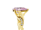 Yellow gold Fancy Pink Pear  Solitaire Vine Band with Milgrain Prong Setting_8