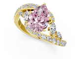 Yellow gold Fancy Pink Pear  Solitaire with Pavé Twist Band and Four-Prong Setting_77