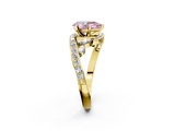 Yellow gold Fancy Pink Pear  Solitaire with Pavé Twist Band and Four-Prong Setting_78