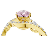 Yellow gold Fancy Pink Pear  Solitaire with Pavé Twist Band and Four-Prong Setting_80