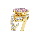 Yellow gold Fancy Pink Pear  Solitaire with Pavé Twist Band and Four-Prong Setting_81