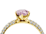 Yellow gold Fancy Pink Pear  Solitaire with Pave Band and Four-Prong Setting_7