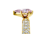 Yellow gold Fancy Pink Pear  Solitaire with Pave Band and Four-Prong Setting_8