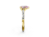 Yellow gold Fancy Pink Pear  Solitaire with Side Baguettes and Channel Set Band_67