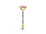 Yellow gold Fancy Pink Pear  Solitaire with Side Stones on a Pavé Band and Four-Prong Setting_25
