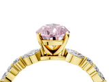 Yellow gold Fancy Pink Pear  Solitaire with Side Stones on a Pavé Band and Four-Prong Setting_27