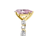 Yellow gold Fancy Pink Pear  Solitaire with Side Stones on a Pavé Band and Four-Prong Setting_28