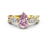 Yellow gold Fancy Pink Pear  Three-Stone Diamond Ring with Pavé Split Shank and Four-Prong Setting_61