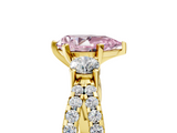 Yellow gold Fancy Pink Pear  Three-Stone Diamond Ring with Pavé Split Shank and Four-Prong Setting_66