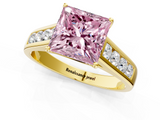 Yellow gold Fancy Pink Princess  Brilliant Channel-Set Solitaire Ring with Four-Prong Setting_18