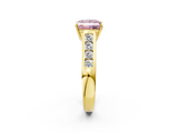 Yellow gold Fancy Pink Princess  Brilliant Channel-Set Solitaire Ring with Four-Prong Setting_19