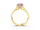 Yellow gold Fancy Pink Princess  Brilliant Channel-Set Solitaire Ring with Four-Prong Setting_20