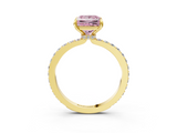 Yellow gold Fancy Pink Princess  Brilliant Pavé Band Solitaire with Four-Prong Setting_21