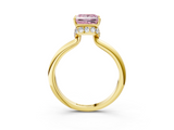 Yellow gold Fancy Pink Princess  Brilliant Solitaire Engagement Ring with Six-Prong Setting and Classic Band_3