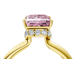 Yellow gold Fancy Pink Princess  Brilliant Solitaire Engagement Ring with Six-Prong Setting and Classic Band_4