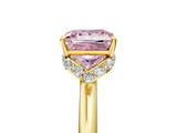 Yellow gold Fancy Pink Princess  Brilliant Solitaire Engagement Ring with Six-Prong Setting and Classic Band_5