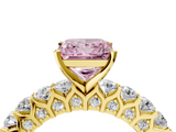 Yellow gold Fancy Pink Princess  Brilliant Solitaire with Pavé Band and Four-Prong Setting_22