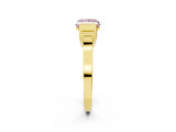 Yellow gold Fancy Pink Princess Cut Brilliant Solitaire Diamond Ring with Channel Set Band and Bar Prong Setting_2