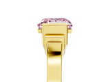 Yellow gold Fancy Pink Princess Cut Brilliant Solitaire Diamond Ring with Channel Set Band and Bar Prong Setting_5