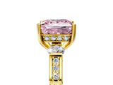Yellow gold Fancy Pink Princess Cut Brilliant Three-Stone Pave Band with Four-Prong Setting_5