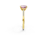 Yellow gold Fancy Pink Princess  Cut Channel Set Solitaire Engagement Ring with Four-Prong Setting_2