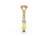 Yellow gold Fancy Pink Princess  Cut Channel Set Solitaire Engagement Ring with Prong Setting_2