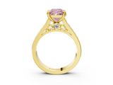 Yellow gold Fancy Pink Princess  Cut Channel Set Solitaire Engagement Ring with Prong Setting_3