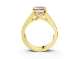 Yellow gold Fancy Pink Princess Cut Cut Channel Set Solitaire Ring with Four-Prong Setting_3