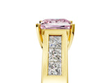 Yellow gold Fancy Pink Princess Cut Cut Channel Set Solitaire Ring with Four-Prong Setting_5