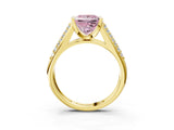 Yellow gold Fancy Pink Princess Cut Cut Diamond Channel Set Pave Band with Tension Prong Setting_3