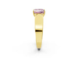 Yellow gold Fancy Pink Princess Cut Cut Diamond Channel Set Solitaire Ring with Four-Prong Setting_2