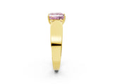 Yellow gold Fancy Pink Princess Cut Diamond Channel Set Solitaire Ring with Four-Prong Setting_14