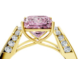 Yellow gold Fancy Pink Princess Cut Diamond Channel Set Solitaire Ring with Four-Prong Setting_16