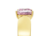 Yellow gold Fancy Pink Princess Cut Diamond Channel Set Solitaire Ring with Four-Prong Setting_17