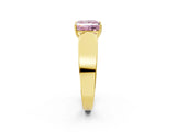 Yellow gold Fancy Pink Princess Cut Diamond Channel Set Solitaire Ring with Four-Prong Setting_38